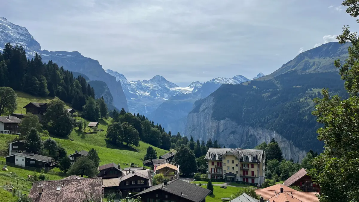 Wengen village view 