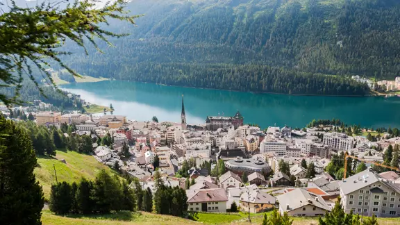 St.Moritz City And Lake View Adobestock 213051928
