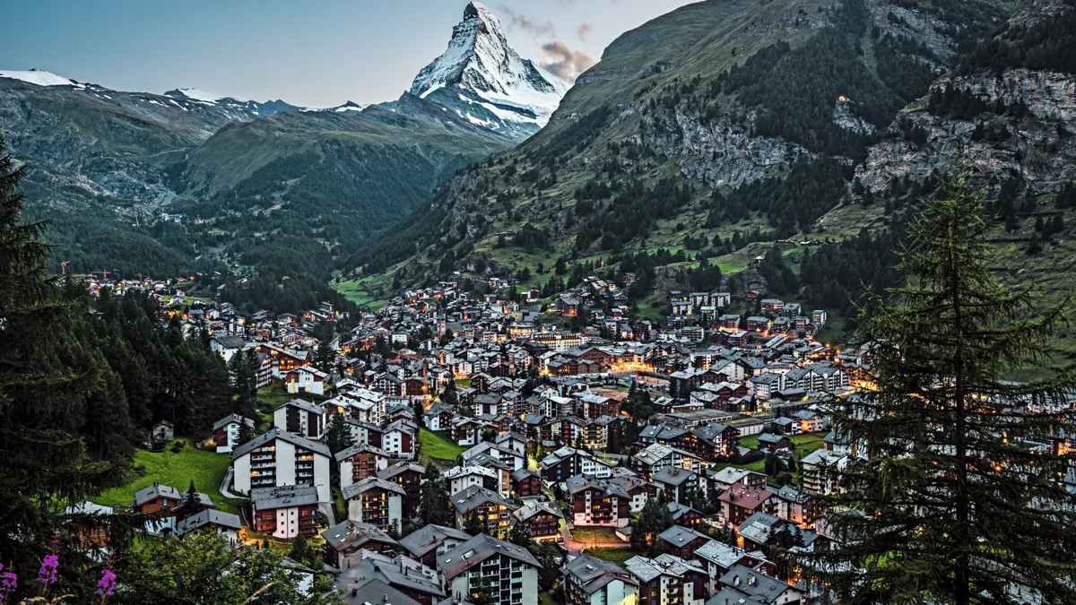 Zermatt View With Matterhorn In The Evening 