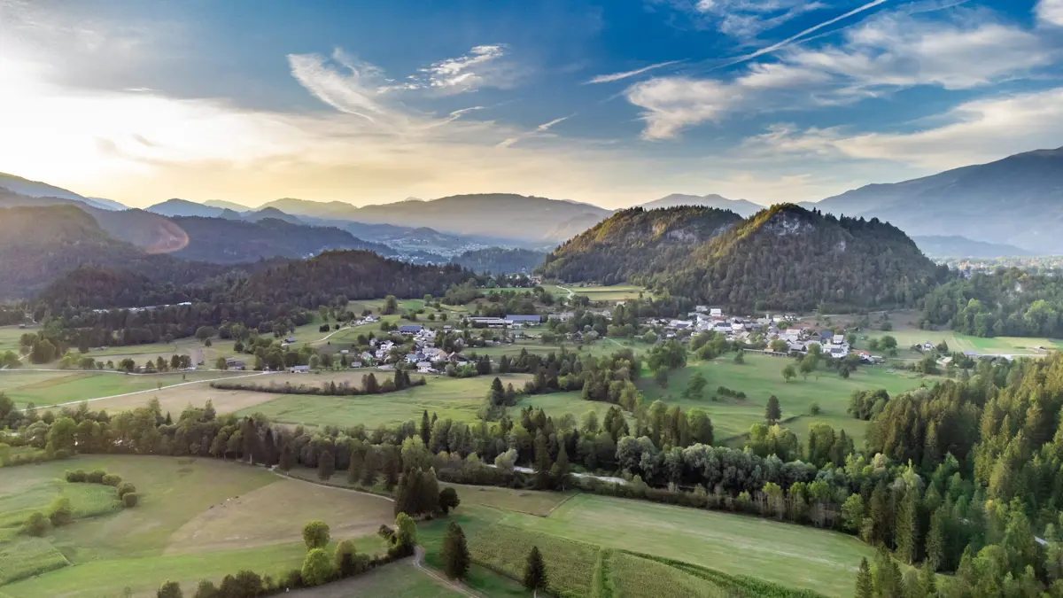 Lake Bled surrounding countryside