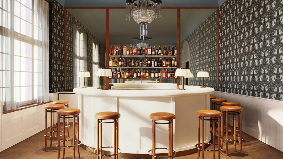 Grand Hotel Belvedere Wengen Bar Belvedere Artists Impression