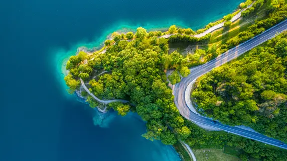 Birds Eye View Of Lake Ledro