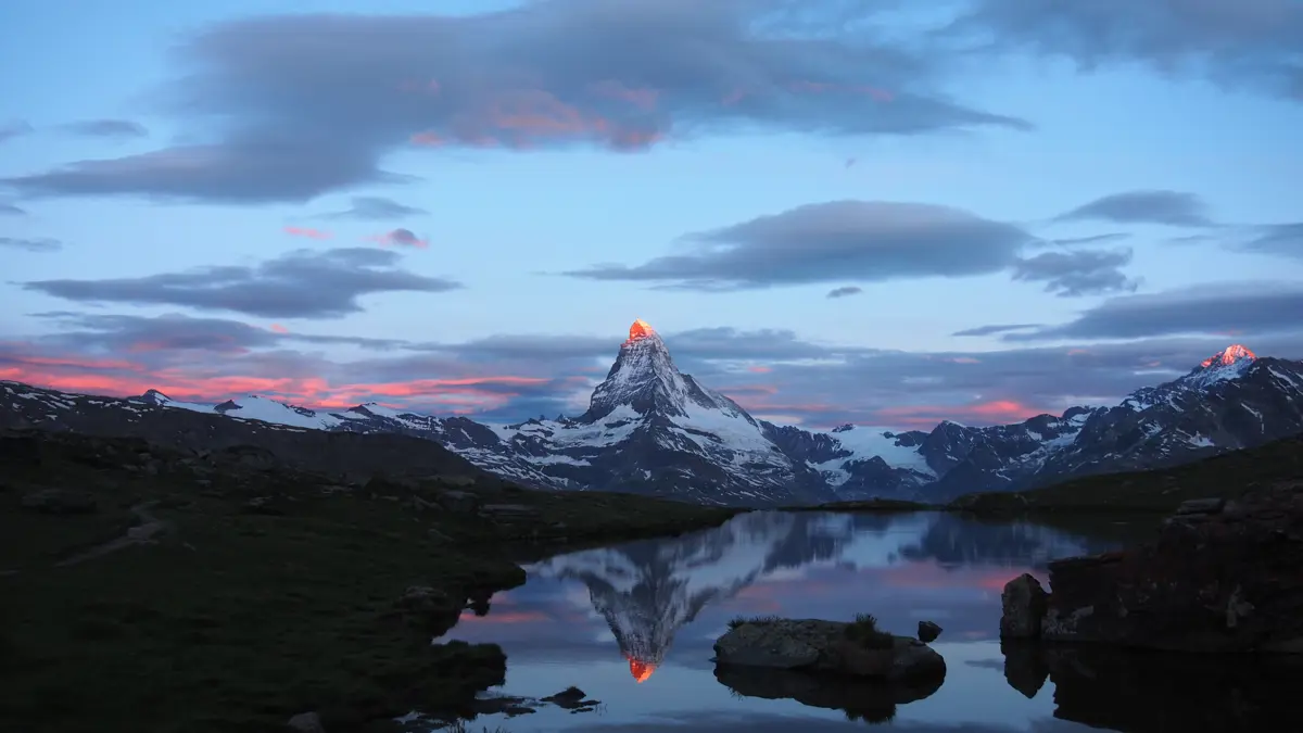 Zermatt Blauherd Sunrise At Stellisee 