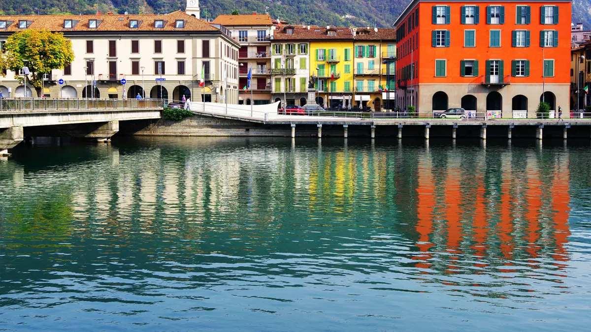 Lake Iseo Colourful Buildings On Sarnico Lakeside