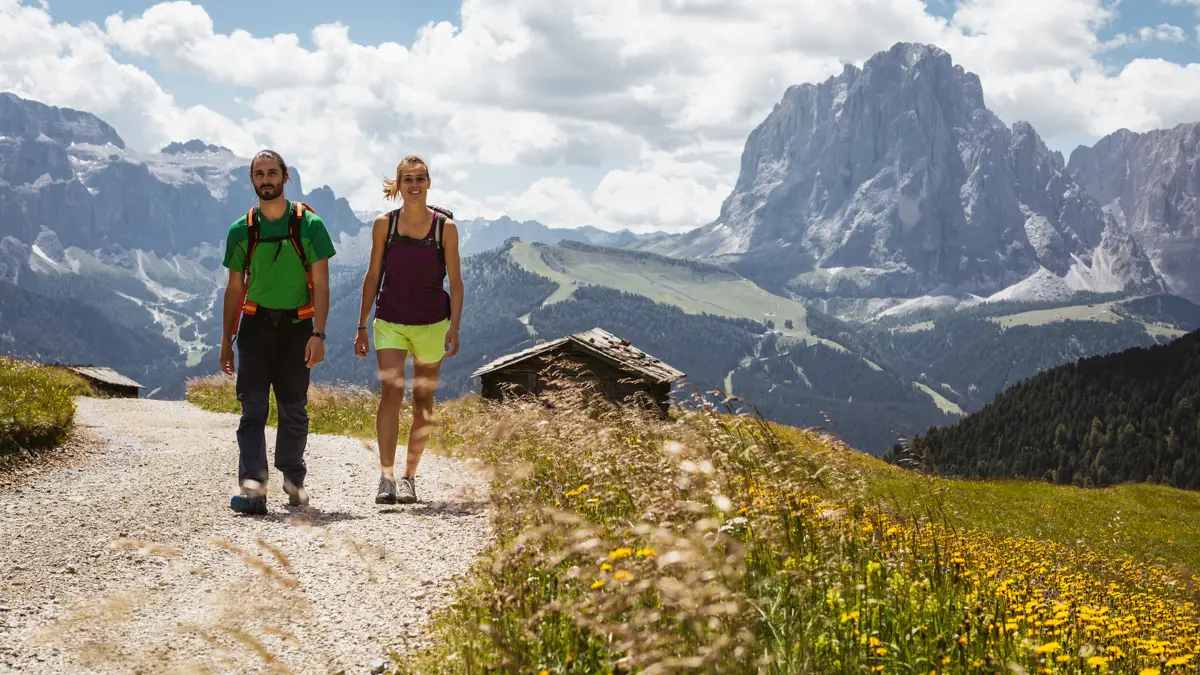 Selva Val Gardena, Dolomites, Walking On Mountain Paths