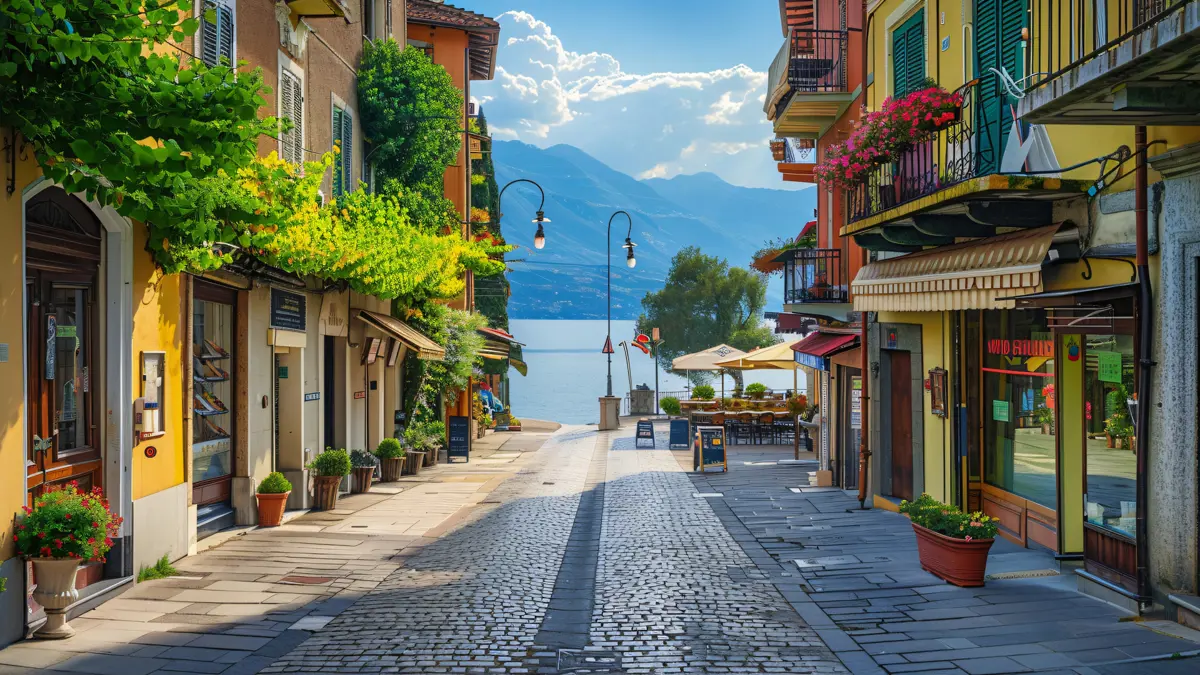 Cobbled Street In Iseo Town