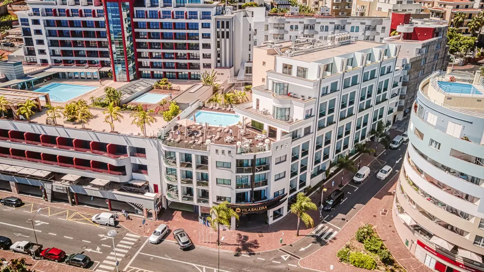 Vila Baleira Funchal Aerial View Of The Hotel And The Rooftop Pool