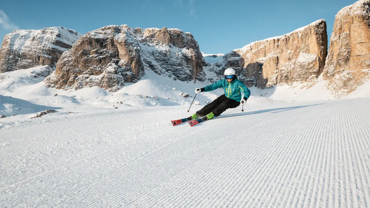 Corduroy skiing 