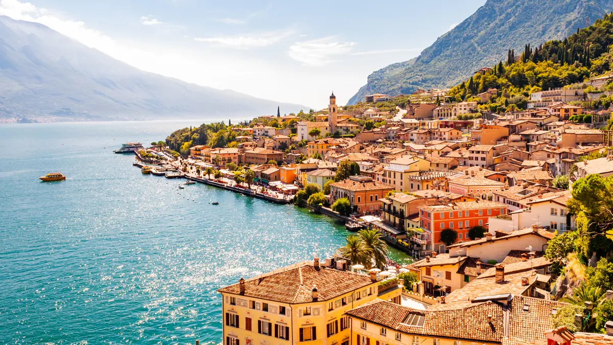 Limone, Lake Garda, Lakeside View With Glistening Water