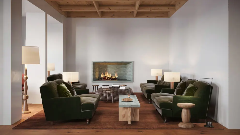 Grand Hotel Belvedere Wengen Lounge Artists Impression